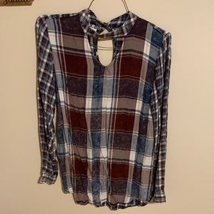 Maurices plaid long sleeve top